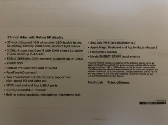 iMac 21.5 inch FHD [2020]