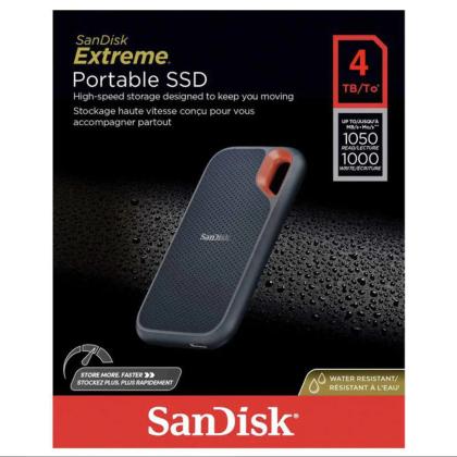 SanDisk 4TB Extreme Portable SSD - Up to 1050MB/s - USB-C, USB 3.2 Gen 2 - External Solid State Drive