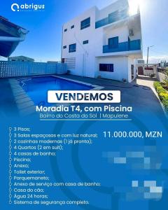 Vendo Moradia T4 (2 suítes), 3 pisos, 3 salas, 2 cozinhas, piscina e +