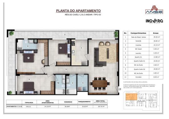 Apartamento T3 na Vila Anturio