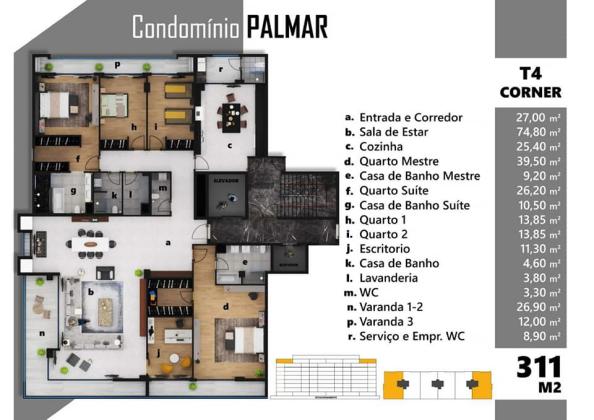 Apartamento T3 no Palmar