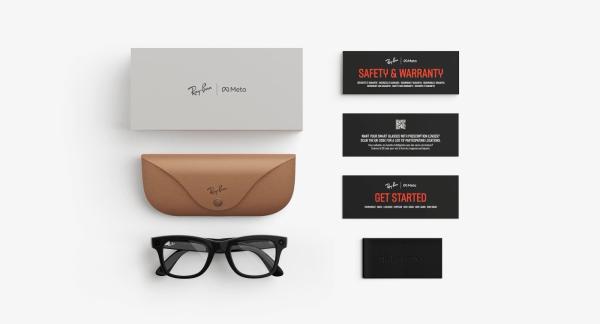 Oculos Ray-Ban Meta Wayfarer Gen 1 shiny black Clear S53